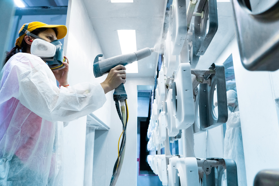 Powder coating of medical equipment